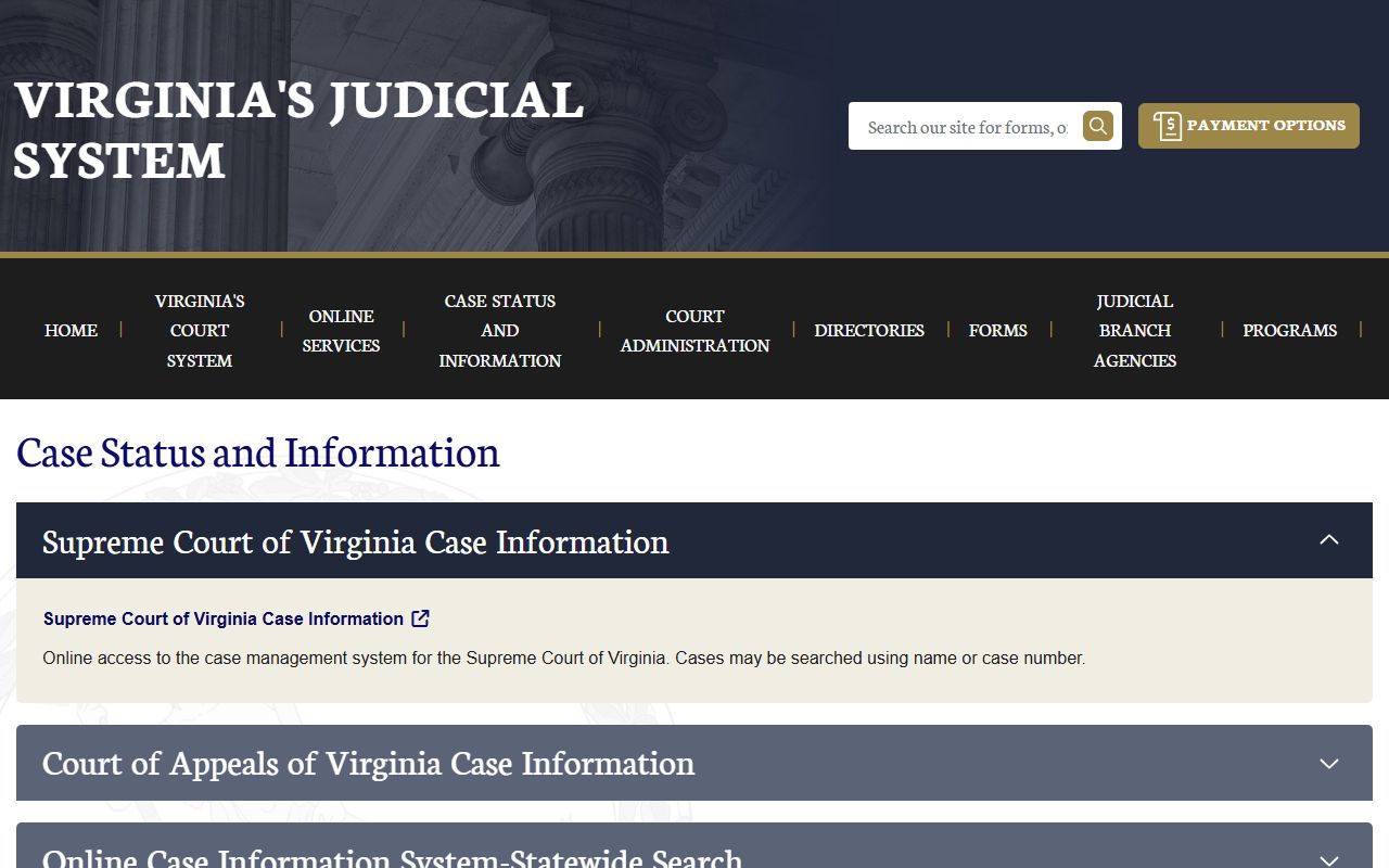 Smyth County court records after arrest Virginia Courts case information portal